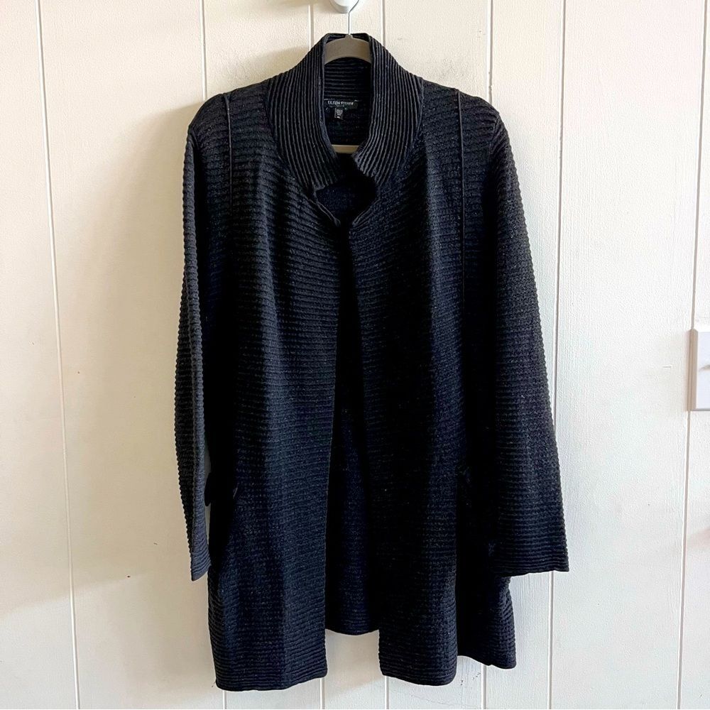 Eileen Fisher Cotton Blend Open Front Cardigan Jacket